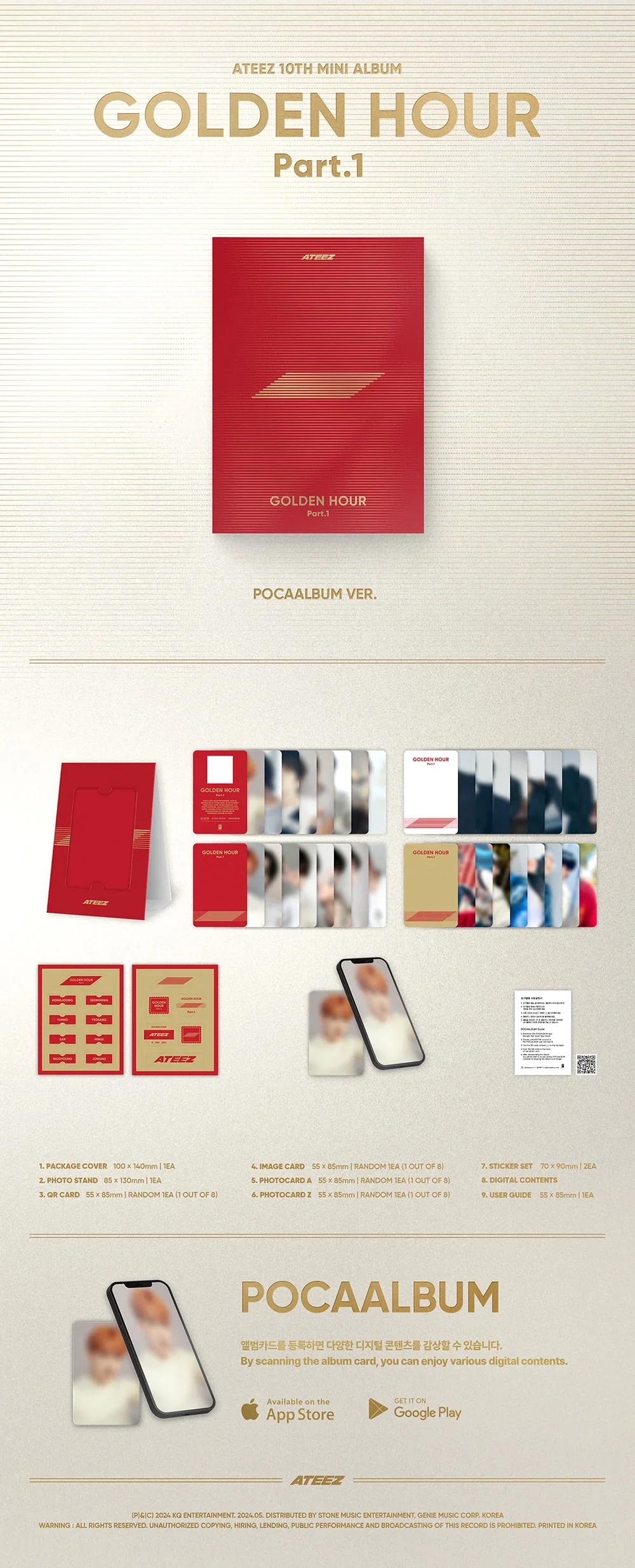 ATEEZ - 10TH MINI ALBUM [GOLDEN HOUR : Part.1] POCAALBUM Ver. - Image 2