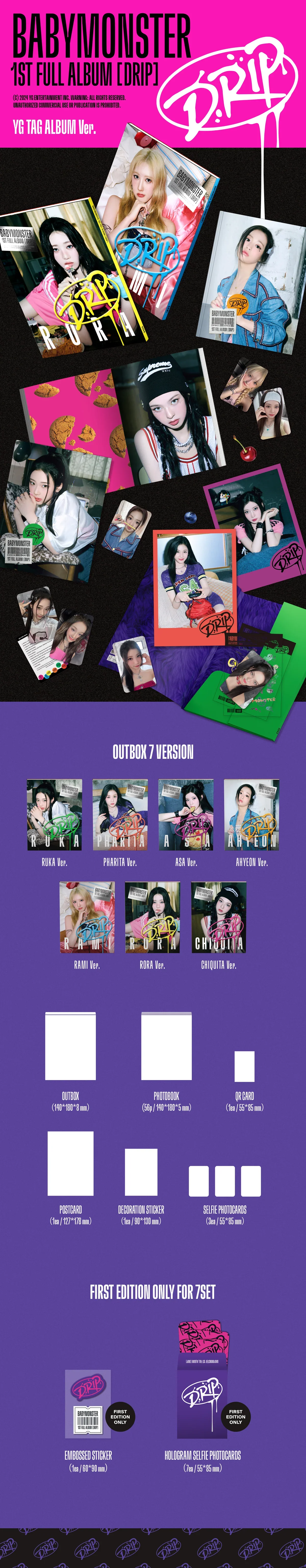 BABYMONSTER - 1st Full Album [DRIP] YG TAG ALBUM Ver. - Image 2
