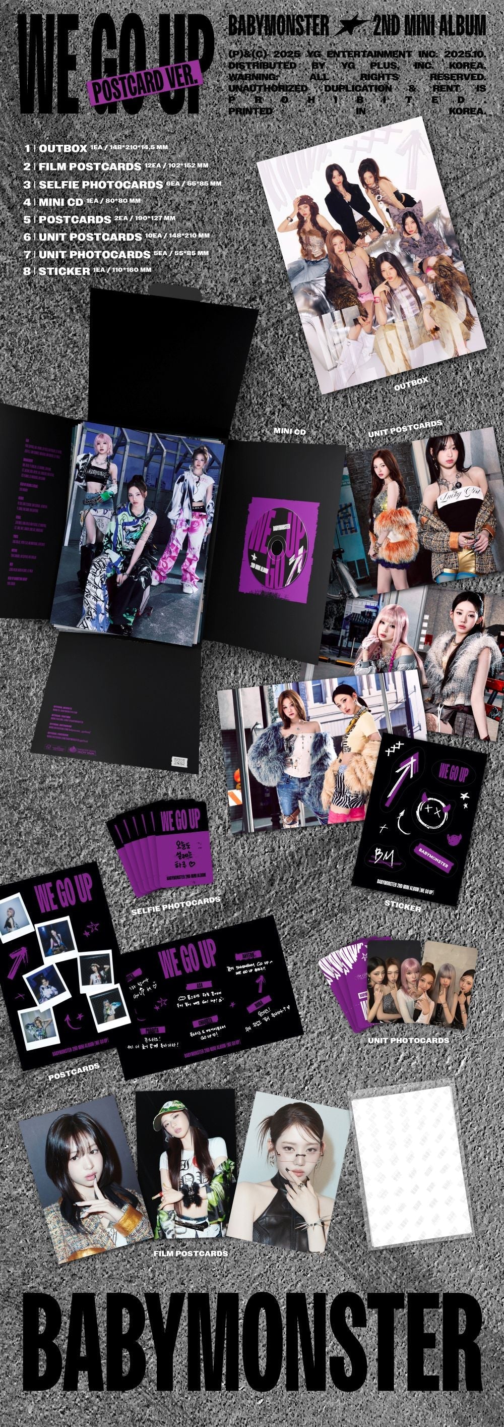 BABYMONSTER - 2nd Mini Album [WE GO UP] POSTCARD Ver. - Image 2