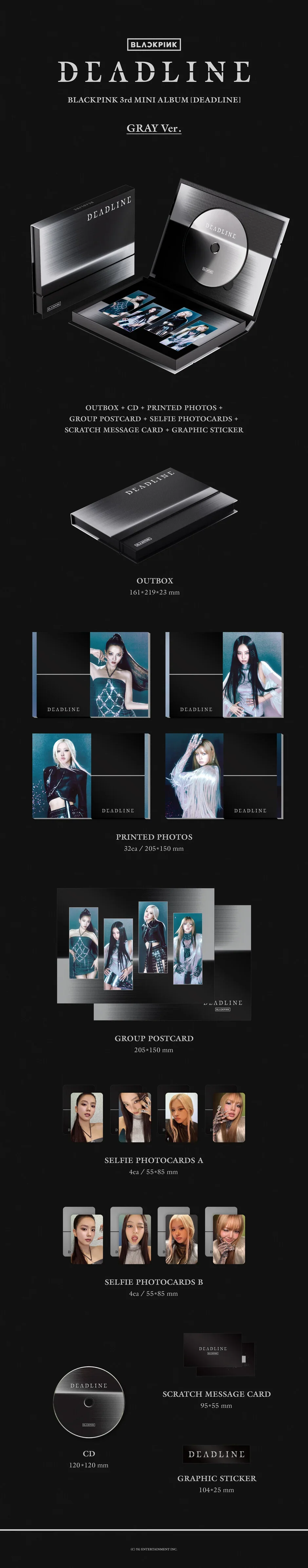 BLACKPINK - 3rd Mini Album [DEADLINE] GRAY Ver. - Image 2