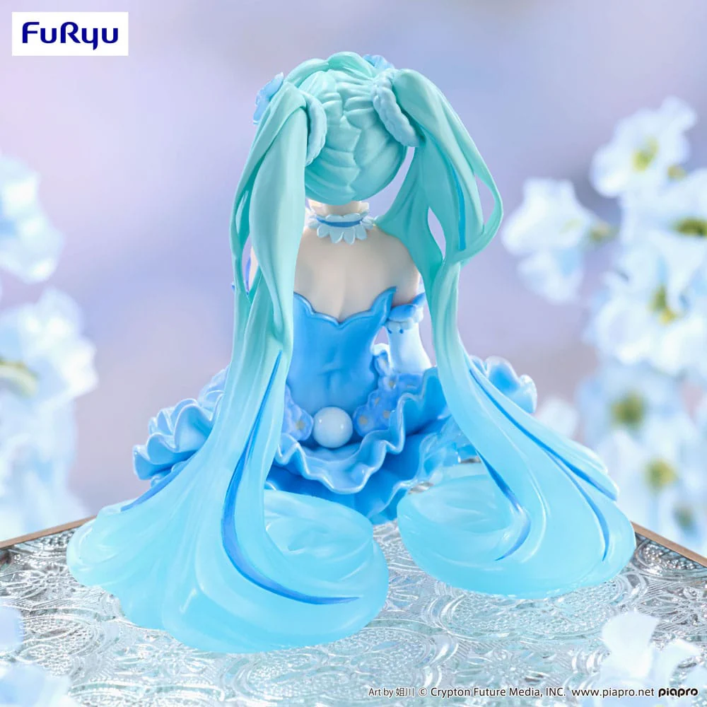Hatsune Miku Noodle Stopper PVC Statue Flower Fairy Nemophila Pail Blue Color Ver. 15 cm - Image 4