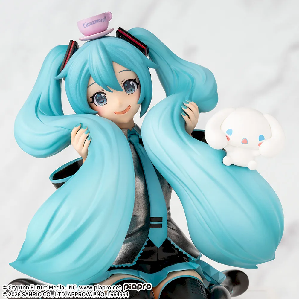 Hatsune Miku x Cinnamoroll: Fluffy Ver. Premium Chokonose Figure - Image 3