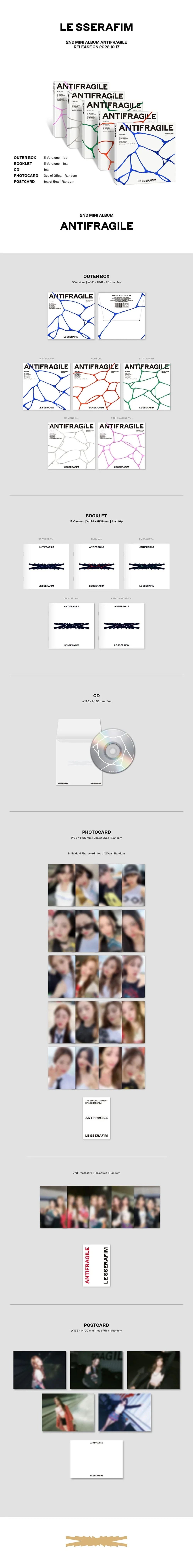 LE SSERAFIM - 2ND MINI ALBUM[ANTIFRAGILE] COMPACT Ver. - Image 2