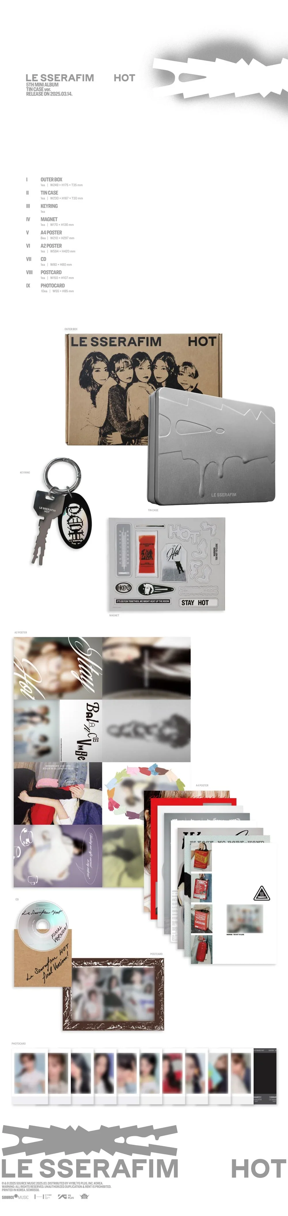 LE SSERAFIM - 5th Mini Album [HOT] TIN CASE Ver. - Image 2